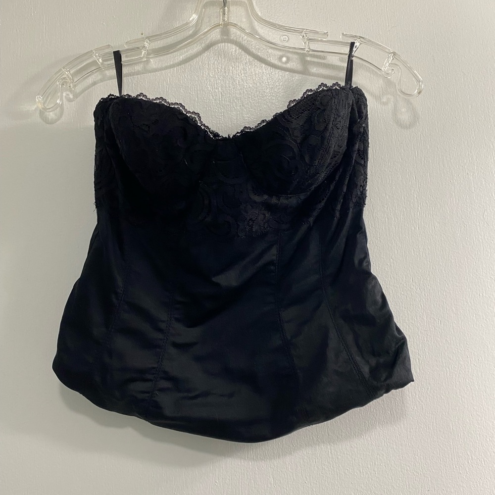 Classic bebe strapless black corset top size 4